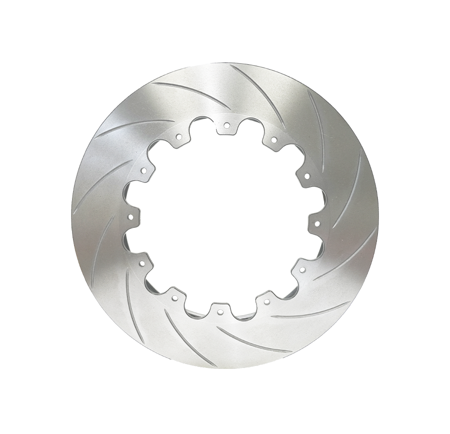 Curved groove brake disc